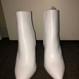 white ankle booties never been worn!